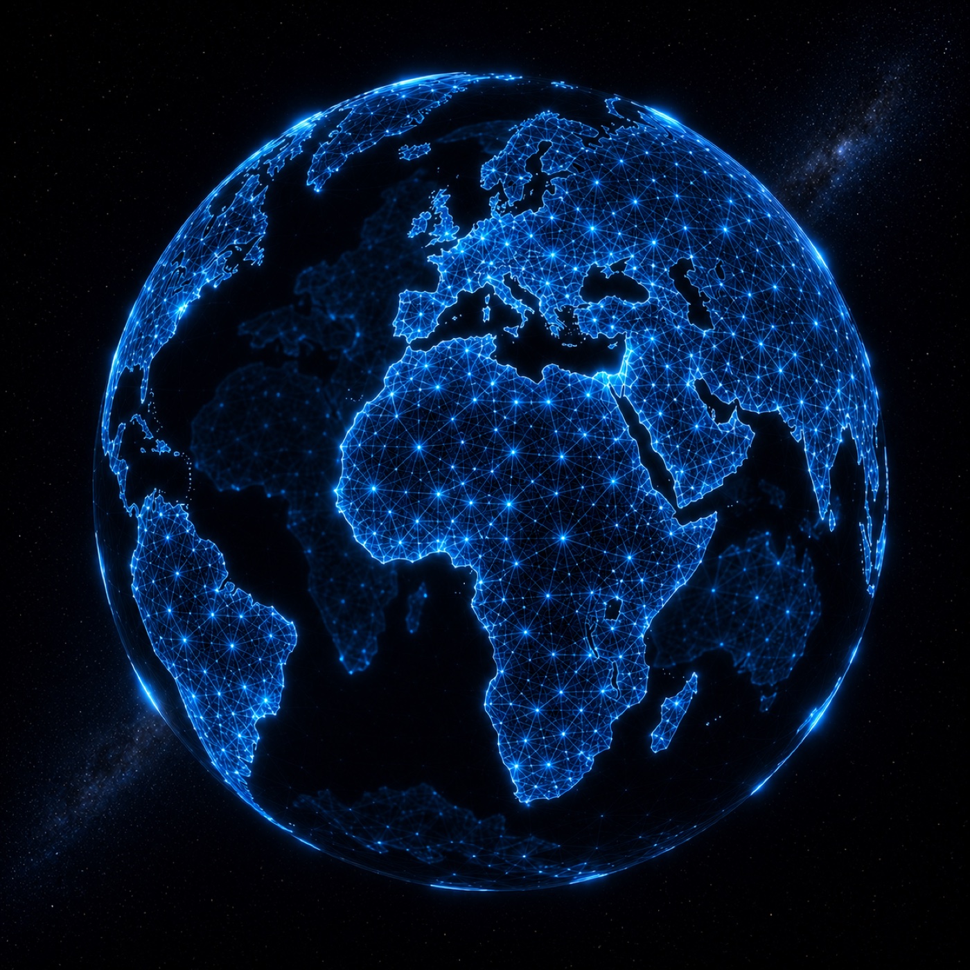 A hollow globe of light over the void.